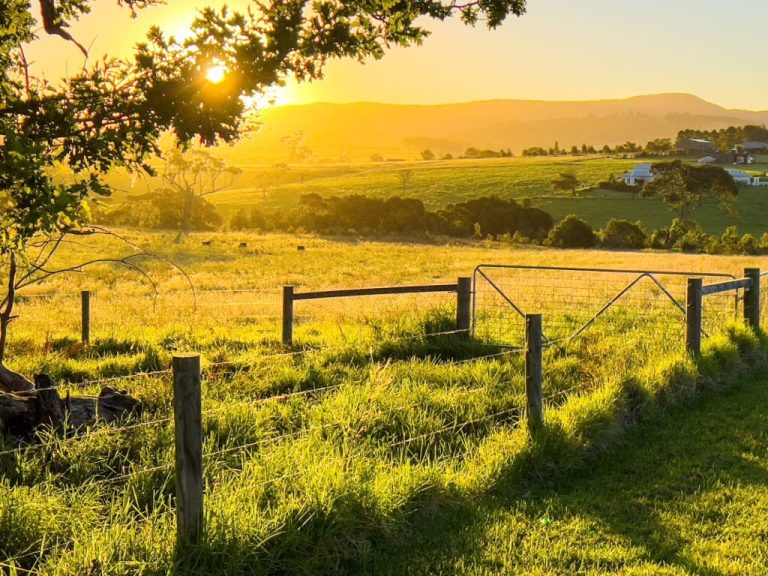 fence gate on a slope