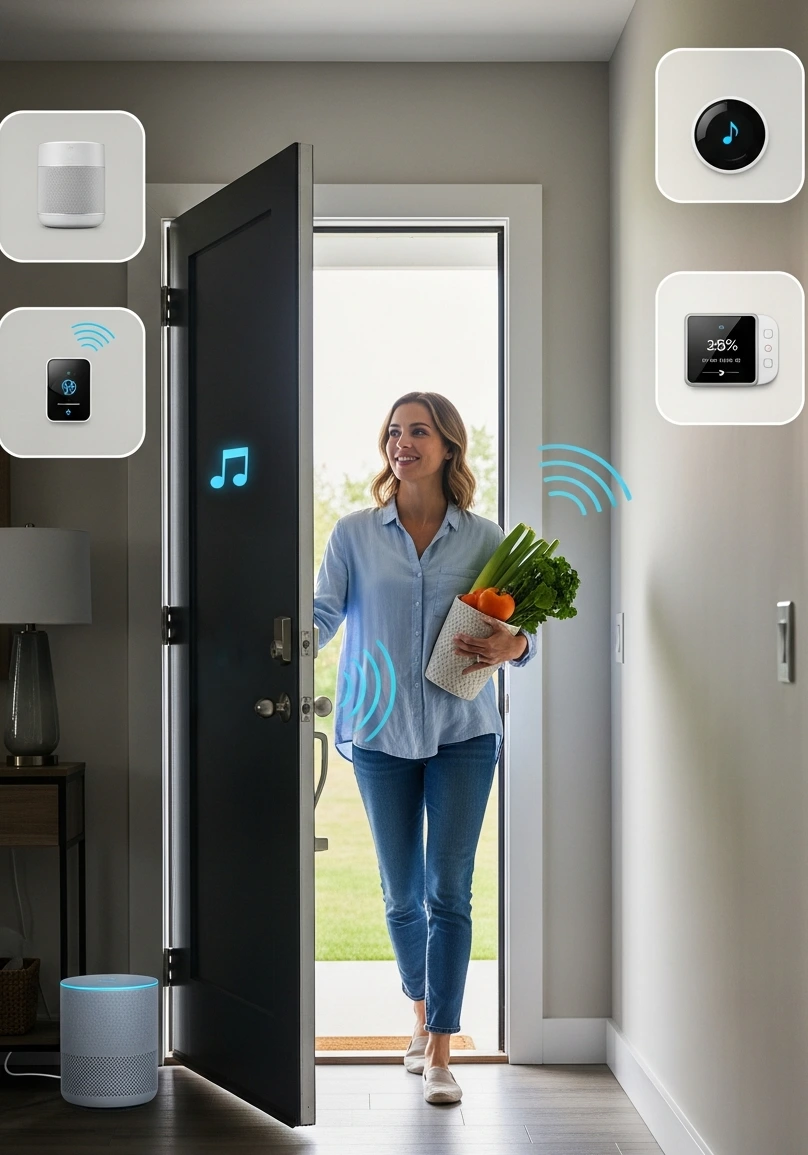 What is a voice-controlled smart home setup?