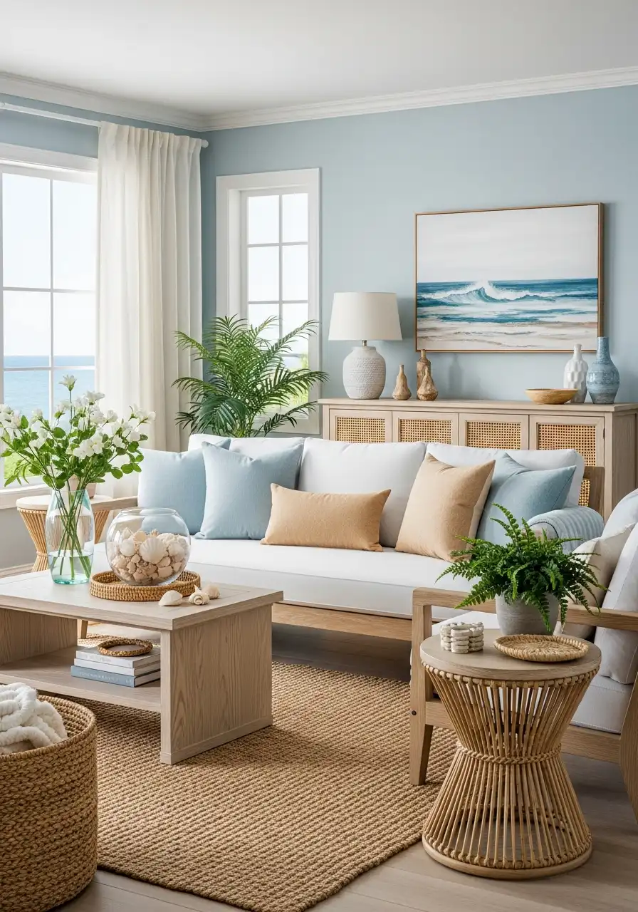 What is beach-themed home decor